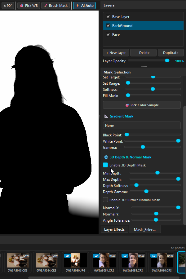 Masks Dock & 3D Mask Controls